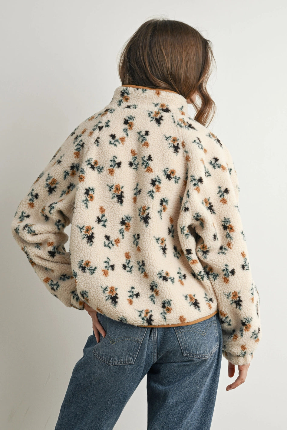 Floral Print Fleece Jacket