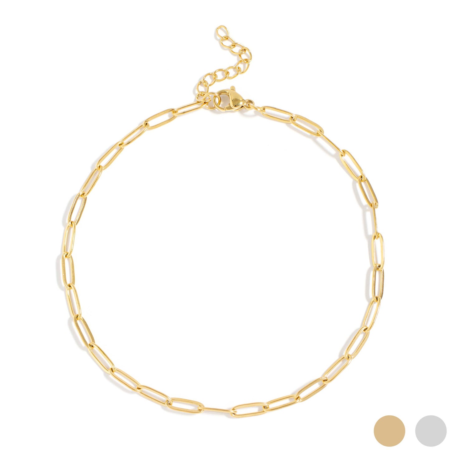 18K PVD Paperclip Chain Anklet
