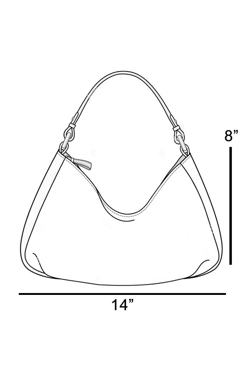 Silver Metallic Sphere Studded Soft Hobo Shoulder Bag