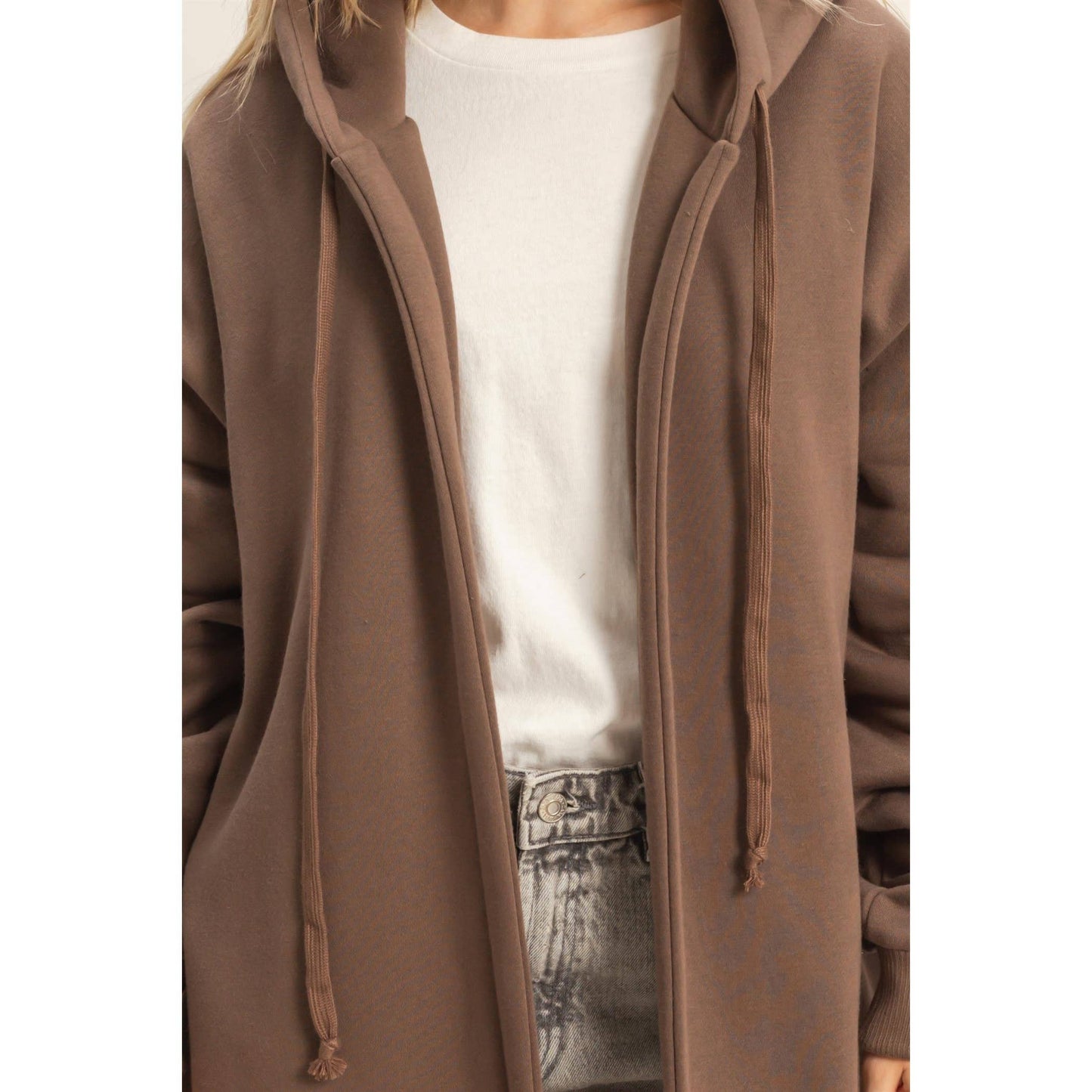 Fleece French Terry Hood Coat