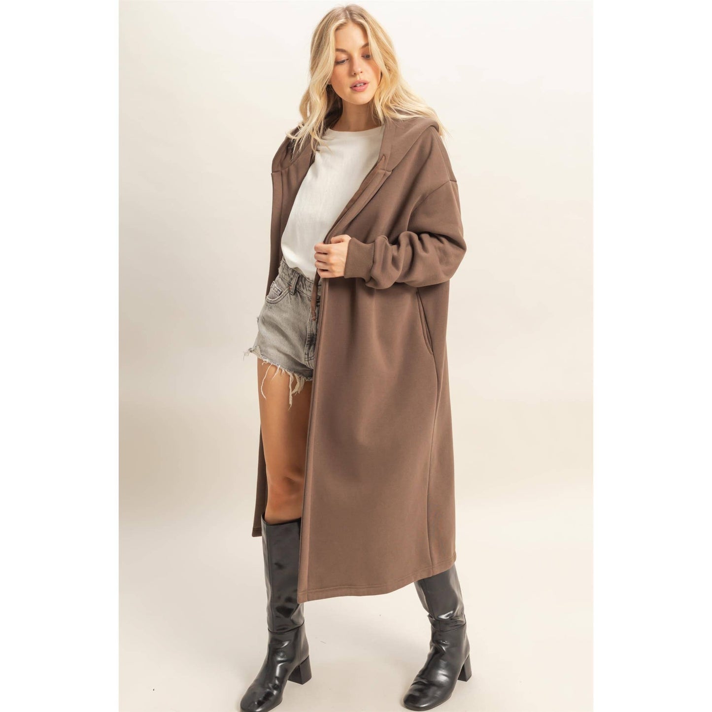 Fleece French Terry Hood Coat