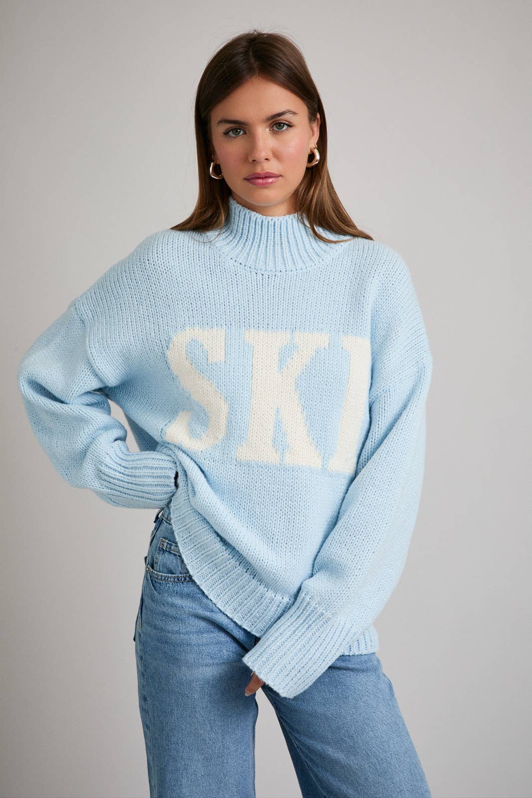 HIGH NECK OVERSIZED SKI SWEATER