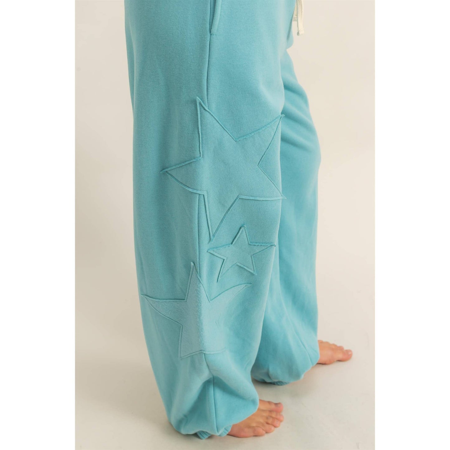 Star Patch Casual Drawstring Jogger Pants