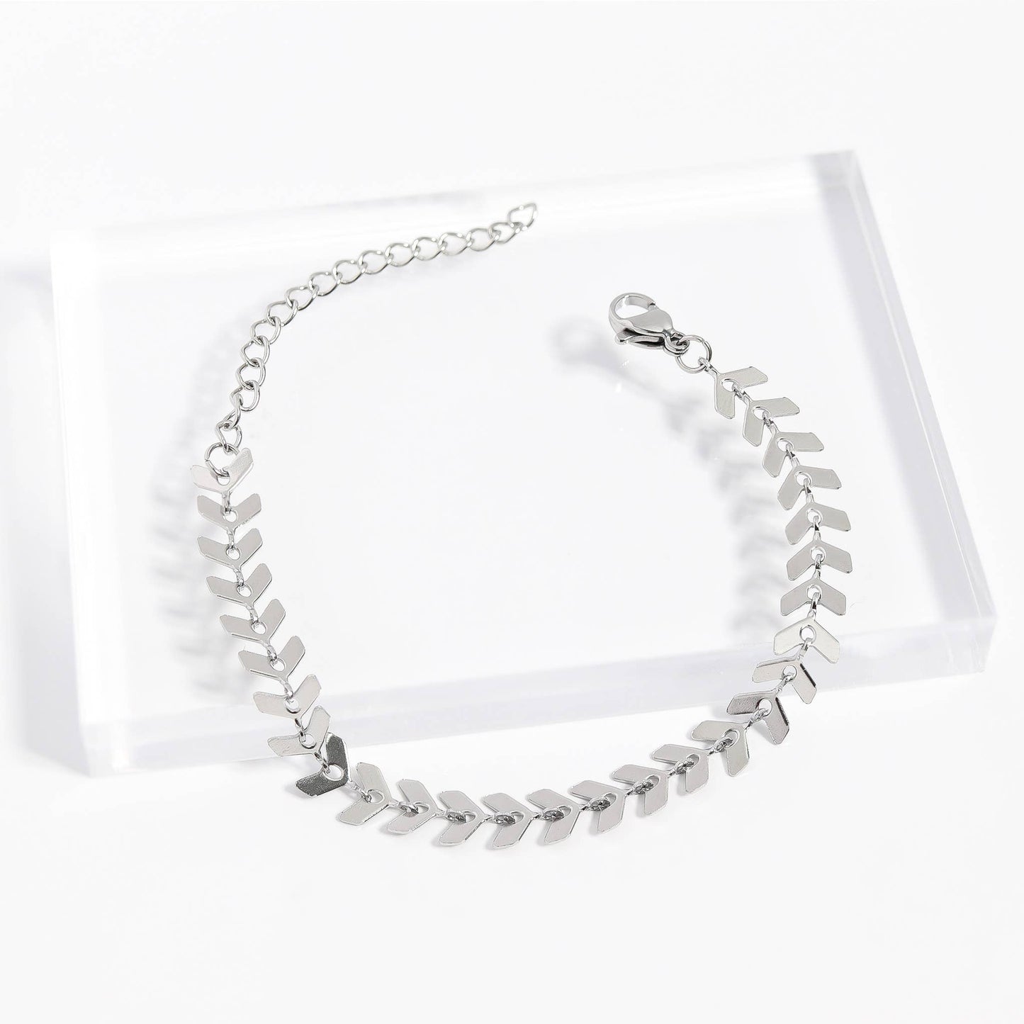 Stainless Steel Chevron Chain Bracelet