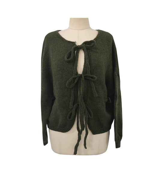 Bow Lace Up Cardigan