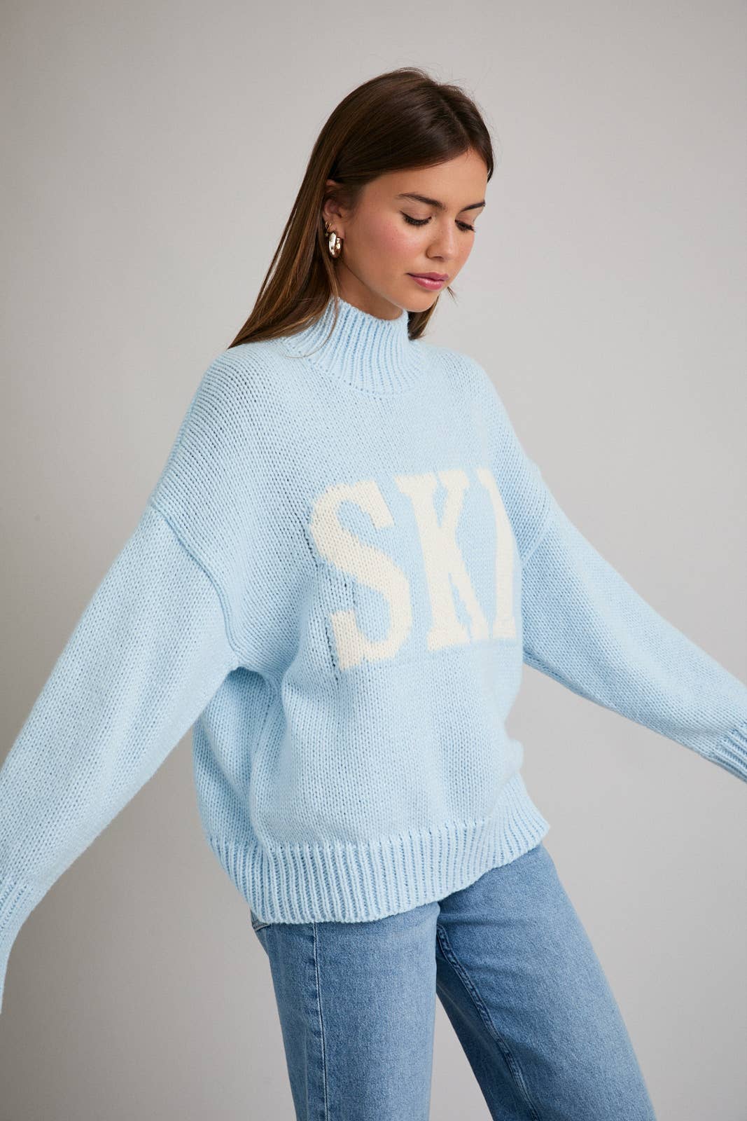 HIGH NECK OVERSIZED SKI SWEATER