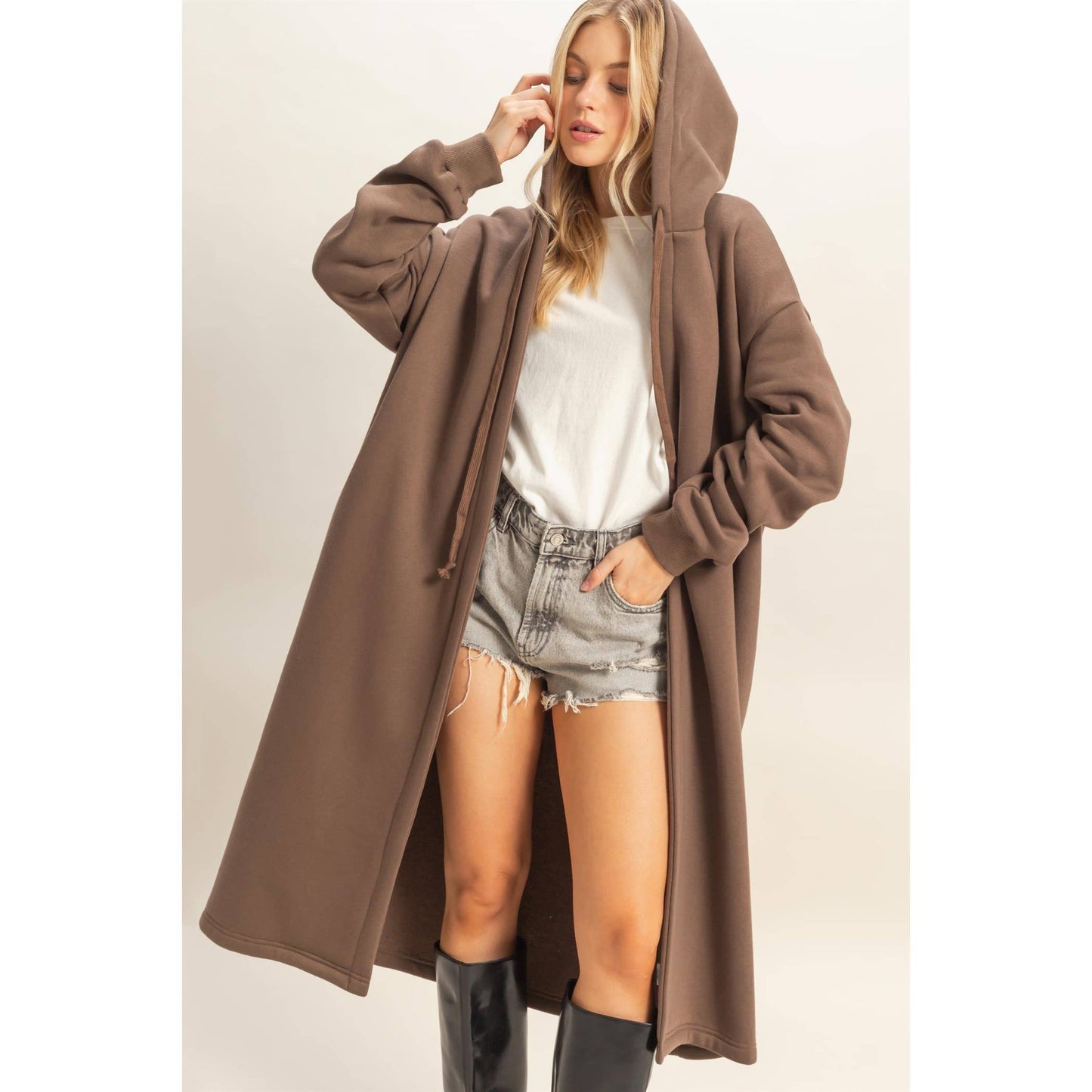 Fleece French Terry Hood Coat