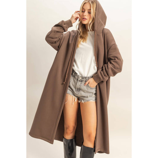 Fleece French Terry Hood Coat