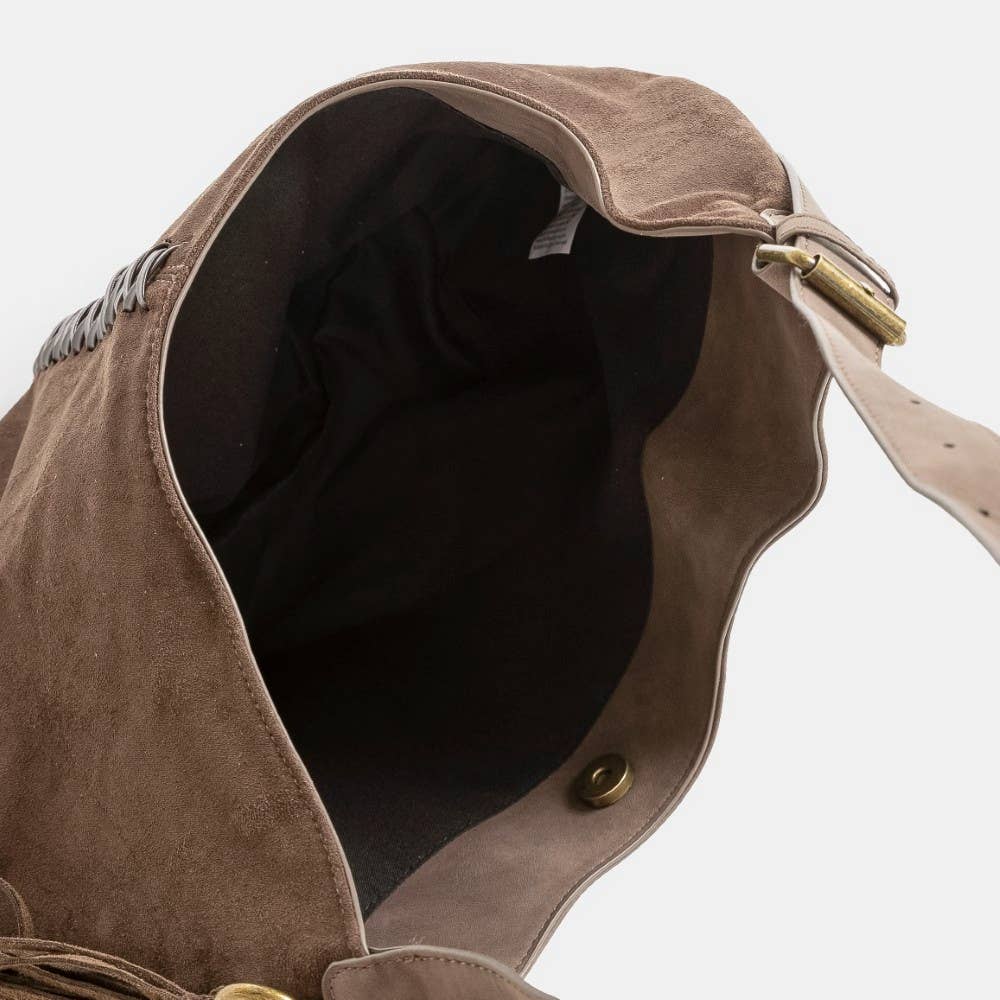 Braided Detail Hobo Shoulder Bag