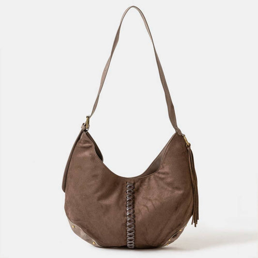 Braided Detail Hobo Shoulder Bag