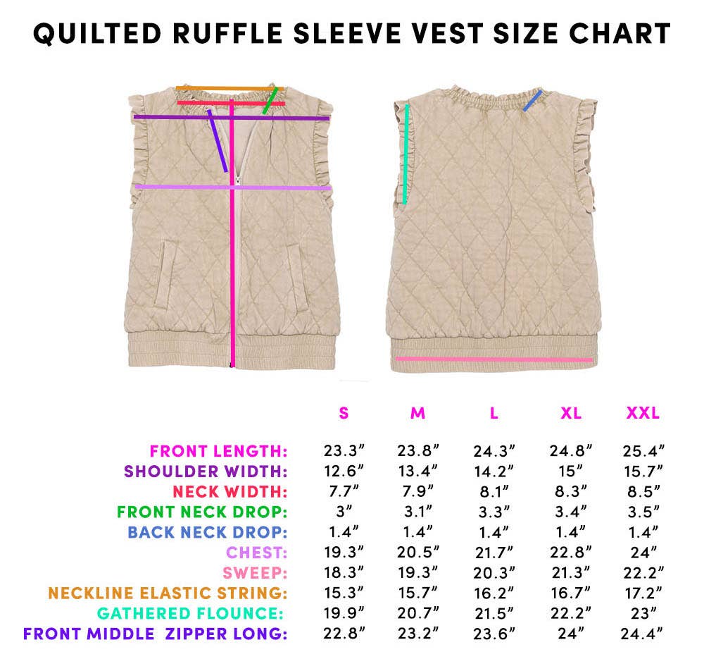 Quilted Ruffle Sleeve Vest