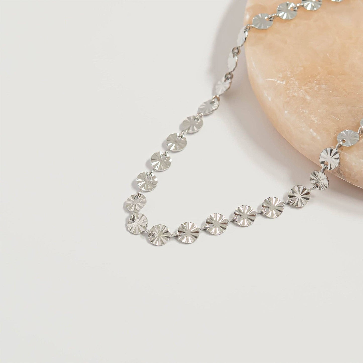 18K Gold PVD Stainless Steel Sunburst Necklace