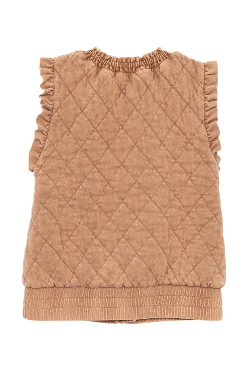 Quilted Ruffle Sleeve Vest