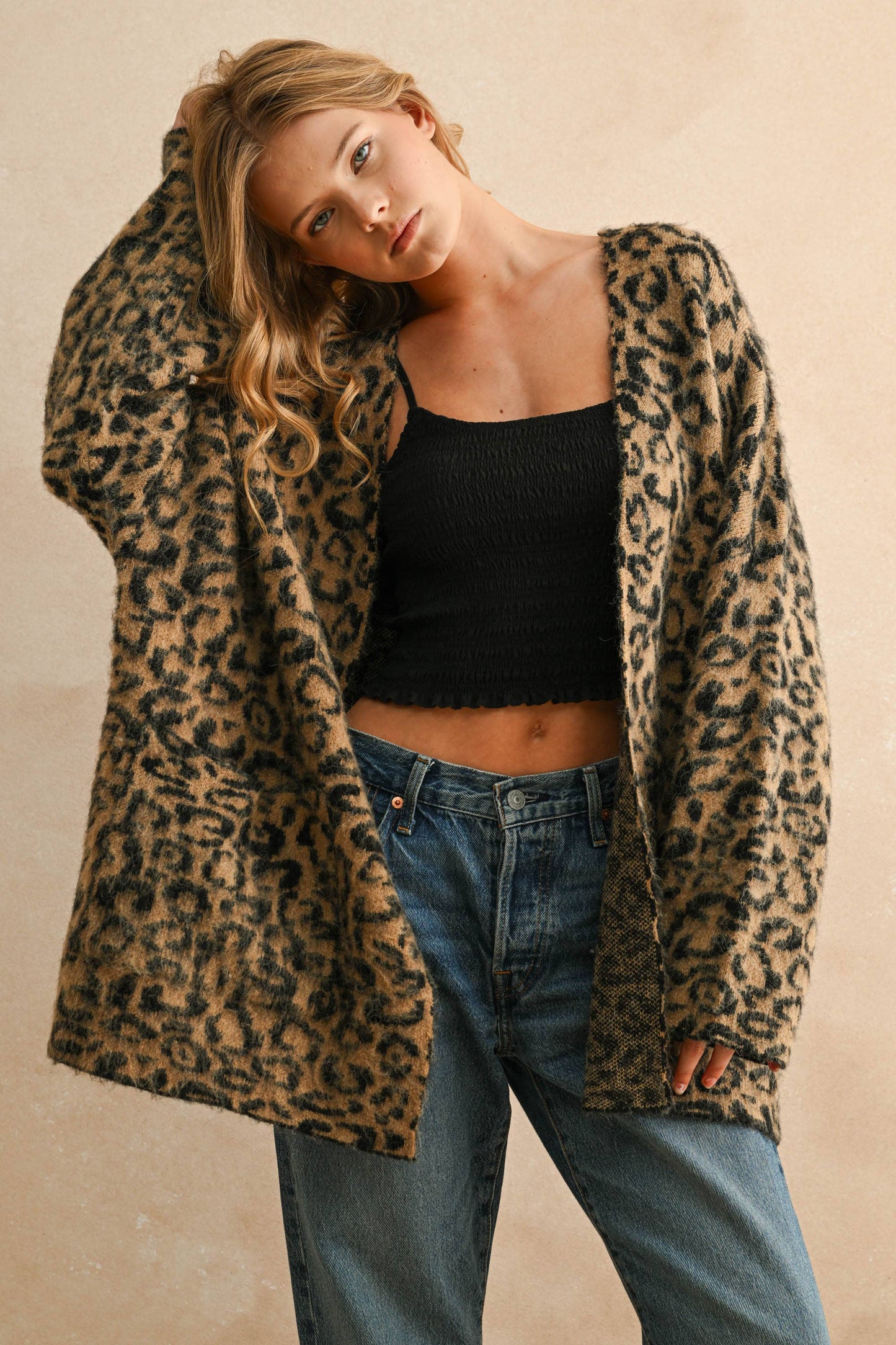 LEOPARD OVERSIZED Open CARDIGAN